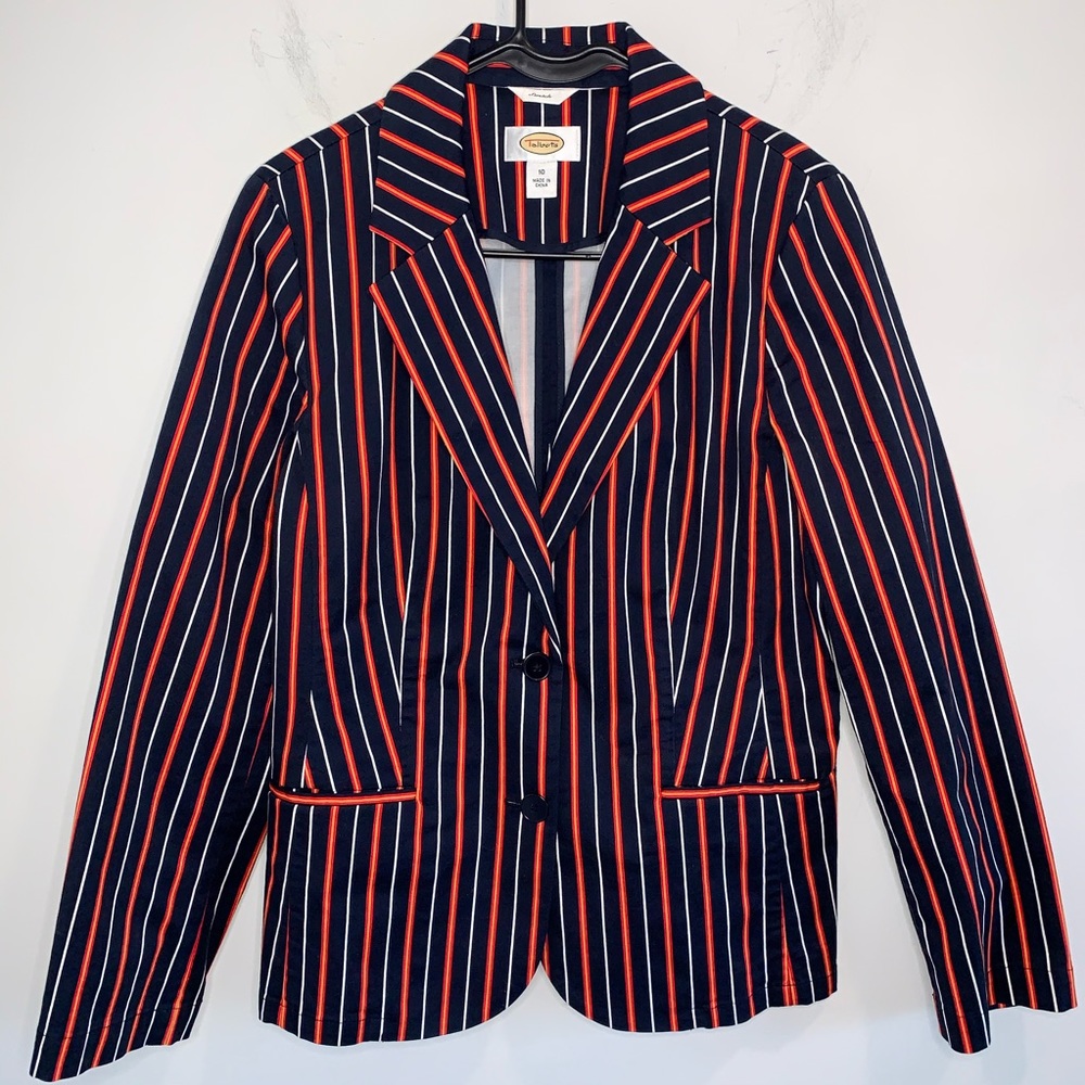 Talbots Stripped Stretch Blazer Size 10